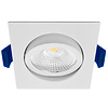ED-10025 Spot encastré à diodes électroluminescentes petit encastrement IP54 dim à warm, carré, blanc, 75mm