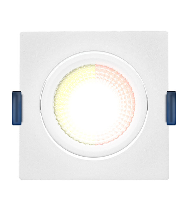 ED-10025 Led-Einbaustrahler kleine Einbautiefe IP54 gedimmt bis warm, quadratisch, weiß, 75mm