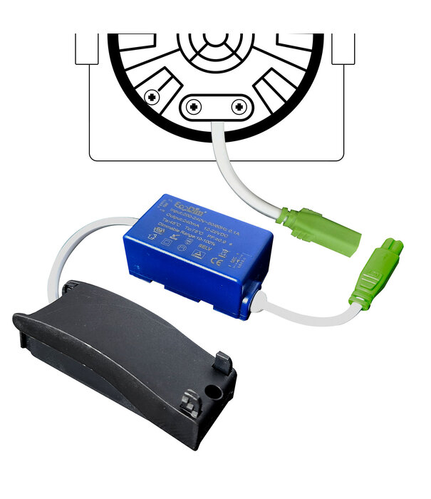 ED-10025 Led-Einbaustrahler kleine Einbautiefe IP54 gedimmt bis warm, quadratisch, weiß, 75mm