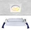 ED-10025 Led recessed spotlight small recessed depth IP54 dim to warm, square, white, 75mm