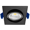 ED-10026 Led inbouwspot kleine inbouwdiepte IP54 dim to warm, vierkant, zwart, 75mm