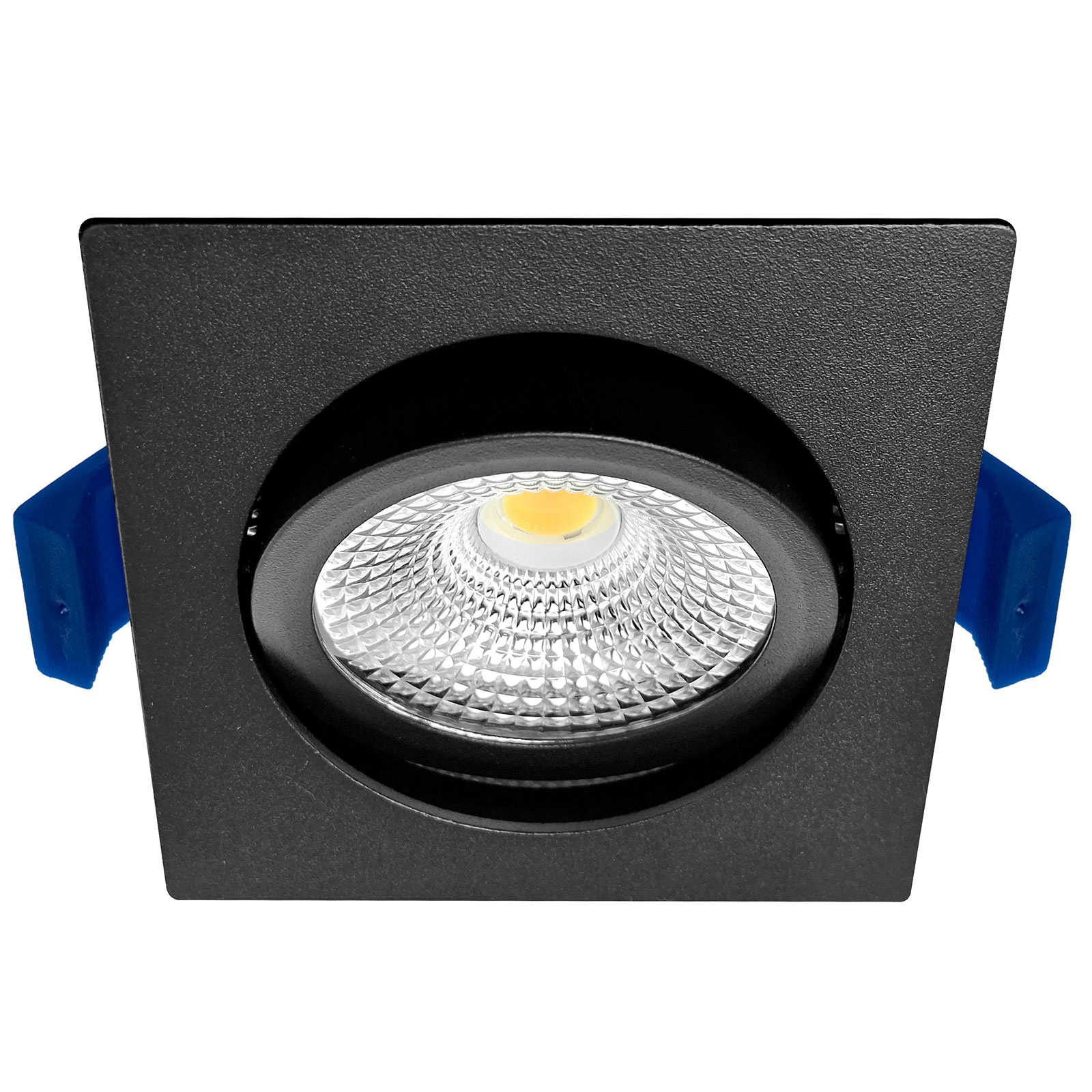 ED-10026 Led inbouwspot kleine inbouwdiepte IP54 dim to warm, vierkant, zwart, 75mm
