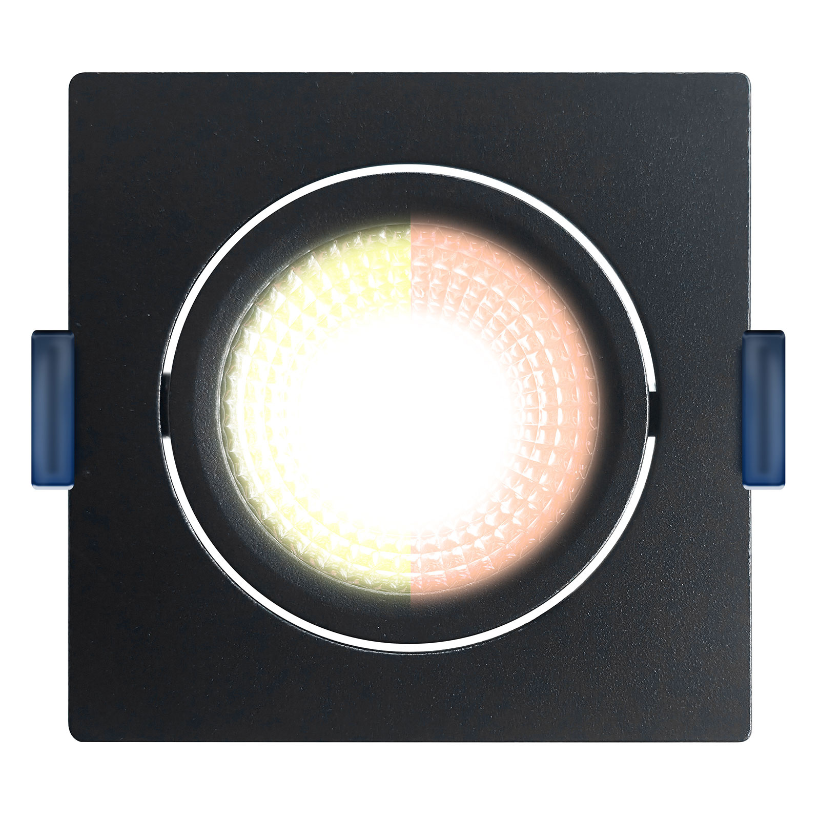 ED-10026 Led inbouwspot kleine inbouwdiepte IP54 dim to warm, vierkant, zwart, 75mm