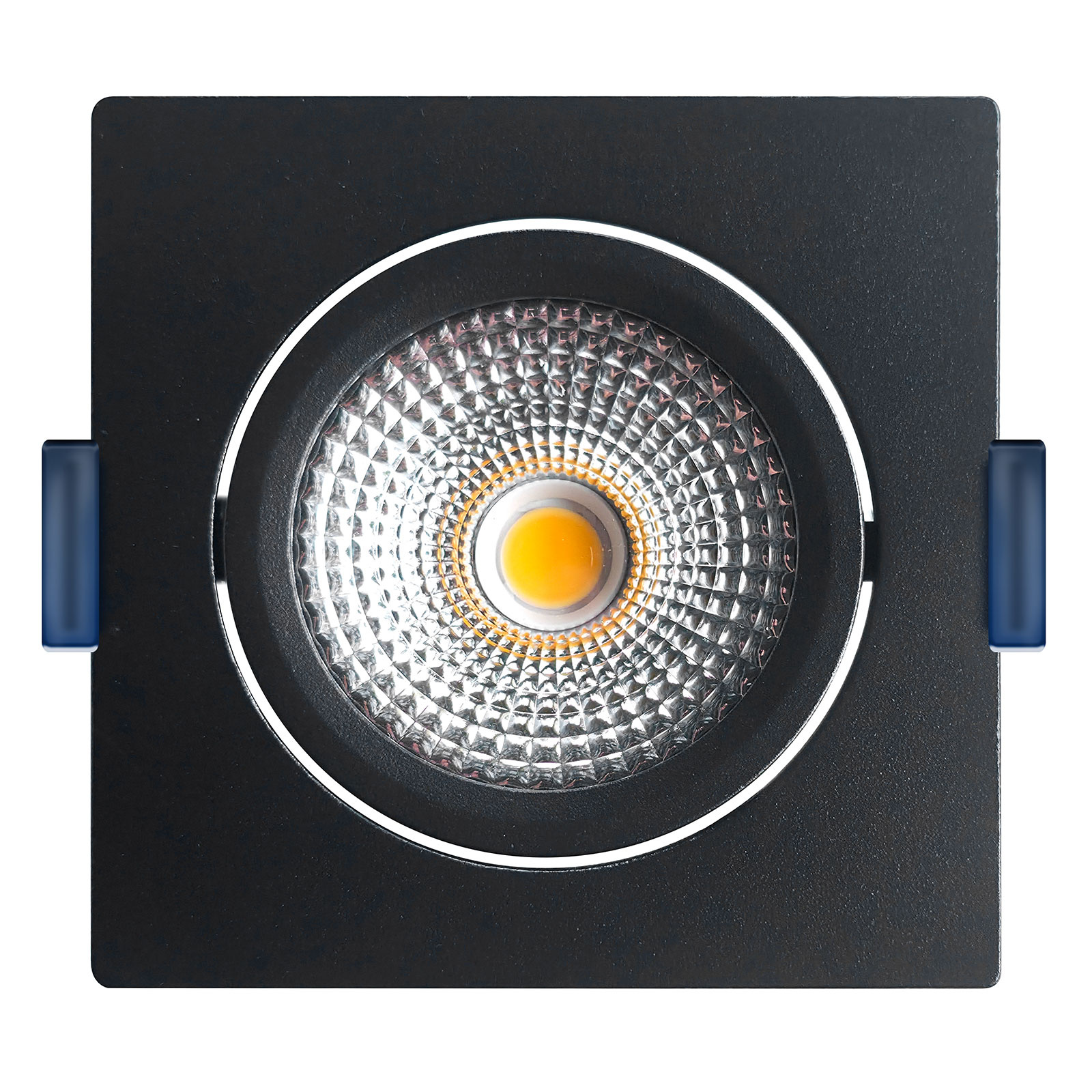 ED-10026 Led inbouwspot kleine inbouwdiepte IP54 dim to warm, vierkant, zwart, 75mm