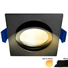 ED-10026 Led inbouwspot kleine inbouwdiepte IP54 dim to warm, vierkant, zwart, 75mm