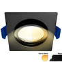 ED-10026 Led-Einbaustrahler kleine Einbautiefe IP54 gedimmt bis warm, quadratisch, schwarz, 75mm