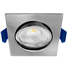 ED-10027 Led recessed spotlight small recessed depth IP54 dim to warm, square, brushed nickel, 75mm