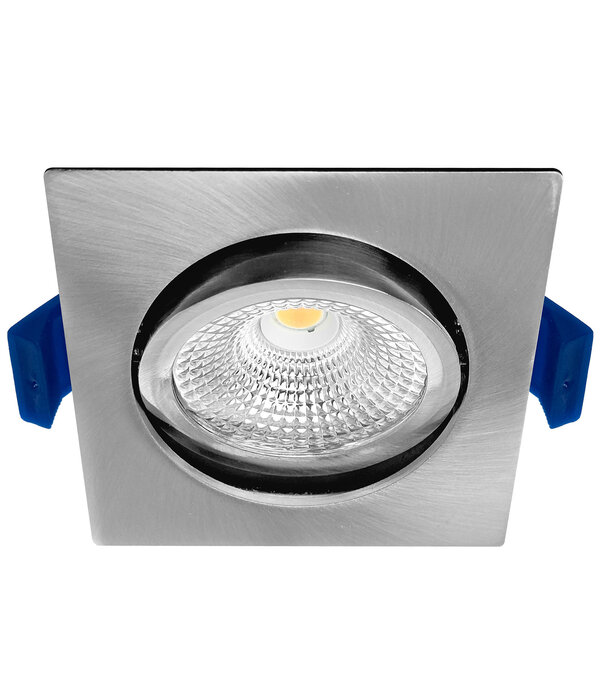 ED-10027 Led inbouwspot kleine inbouwdiepte IP54 dim to warm, vierkant, geb. nikkel, 75mm