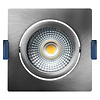 ED-10027 Led recessed spotlight small recessed depth IP54 dim to warm, square, brushed nickel, 75mm