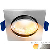 ED-10027 Led-Einbaustrahler kleine Einbautiefe IP54 gedimmt bis warm, quadratisch, gebürstetes Nickel, 75mm