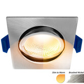 ED-10027 Led inbouwspot kleine inbouwdiepte IP54 dim to warm, vierkant, geb. nikkel, 75mm