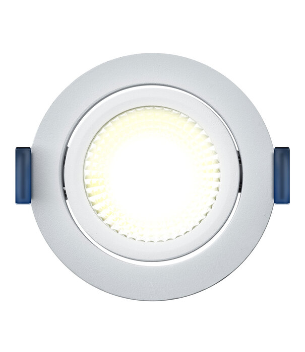 ED-10028 Spot encastré à diodes électroluminescentes petit encastrement IP54 blanc chaud, rond, blanc, 75mm