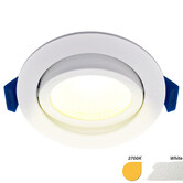 ED-10028 Led recessed spotlight small recessed depth IP54 warm white, round, white, 75mm