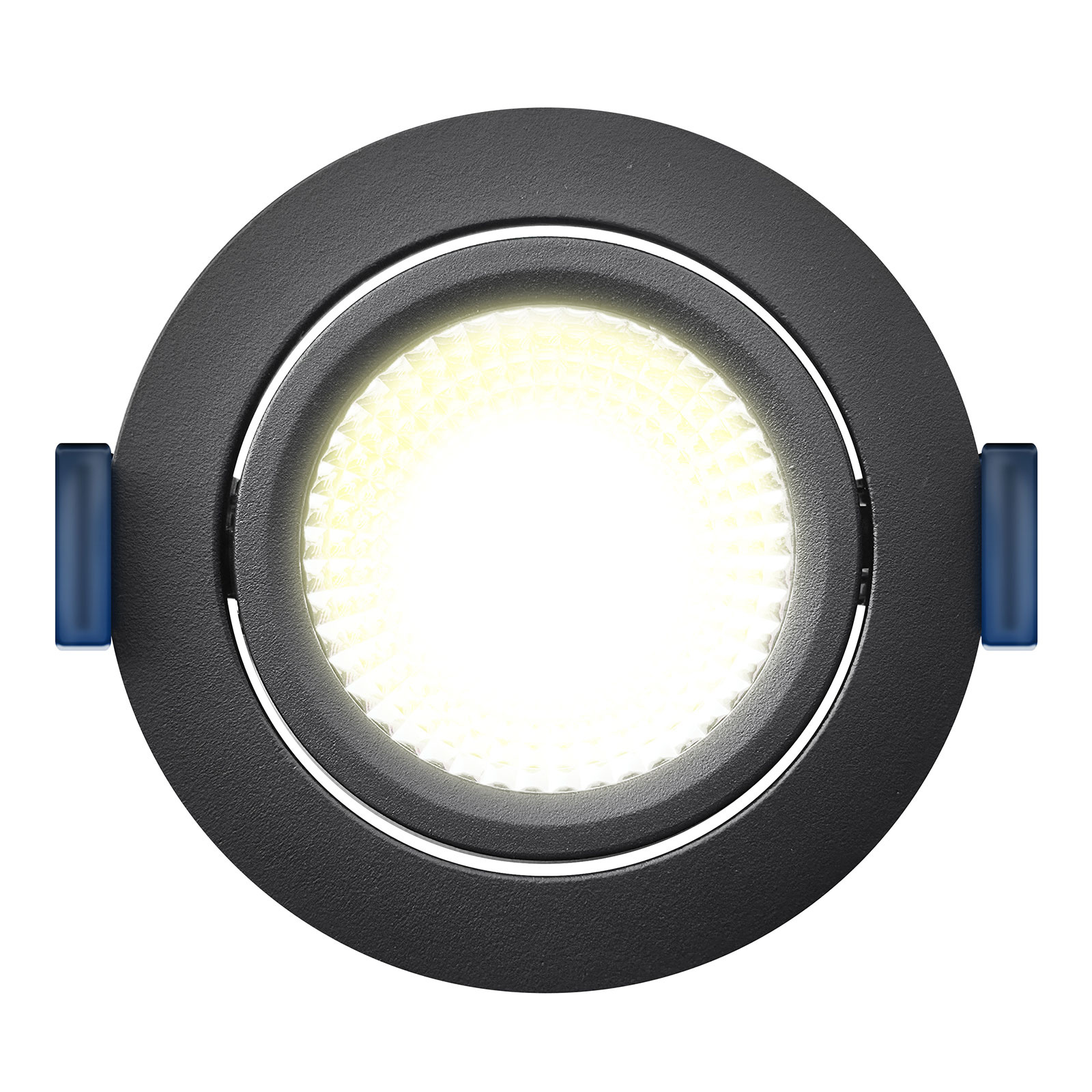 ED-10029 Led inbouwspot kleine inbouwdiepte IP54 warm wit, rond, zwart, 75mm