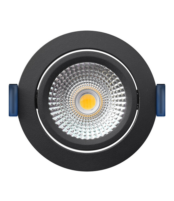 ED-10029 Spot à led encastré petit profondeur IP54 blanc chaud, rond, noir, 75mm