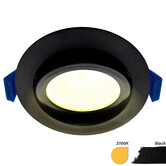 ED-10029 Led recessed spotlight small recessed depth IP54 warm white, round, black, 75mm