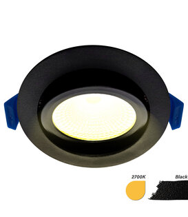 ED-10029 Led recessed spotlight small recessed depth IP54 warm white, round, black, 75mm