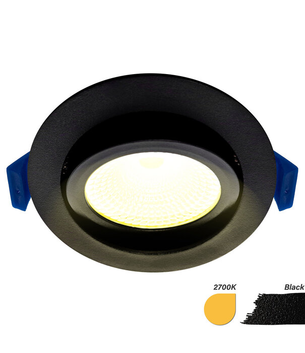 ED-10029 Led recessed spotlight small recessed depth IP54 warm white, round, black, 75mm