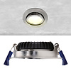 ED-10030 Spot à Led encastré petit profondeur IP54 blanc chaud, rond, nickel brossé, 75mm
