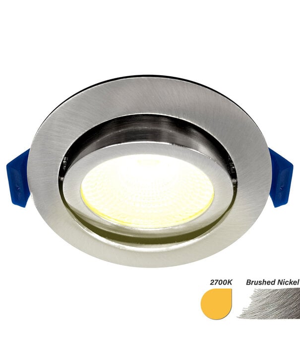 ED-10030 Led inbouwspot kleine inbouwdiepte IP54 warm wit, rond, geb. nikkel, 75mm