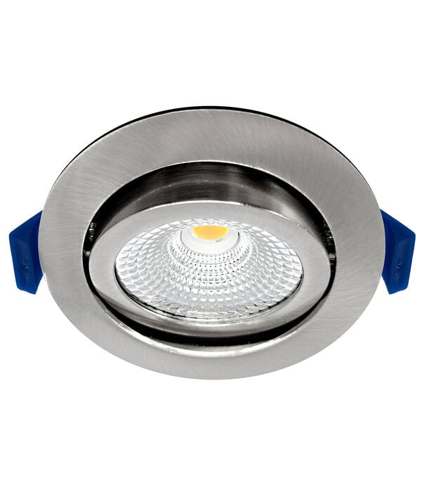 ED-10030 Led inbouwspot kleine inbouwdiepte IP54 warm wit, rond, geb. nikkel, 75mm