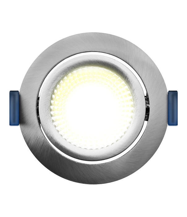 ED-10030 Led recessed spotlight small recessed depth IP54 warm white, round, brushed nickel, 75mm