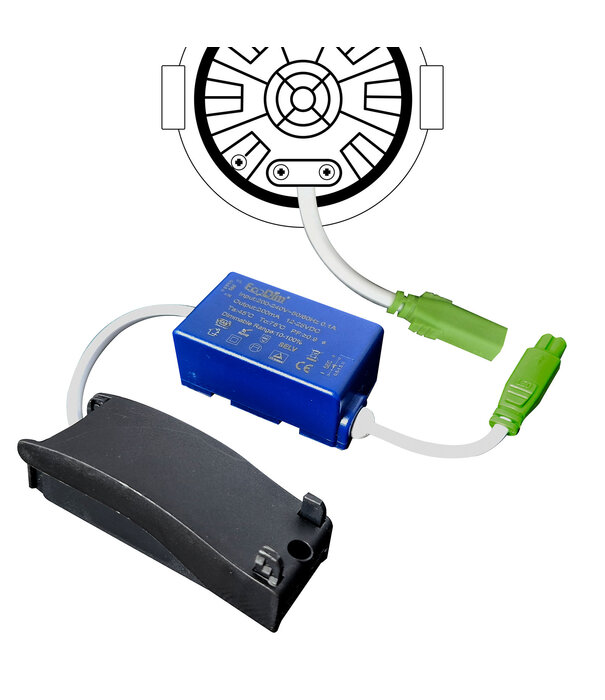 ED-10058 Led-Einbaustrahler kleine Einbautiefe IP54 gedimmt bis warm, rund, weiß, 55mm
