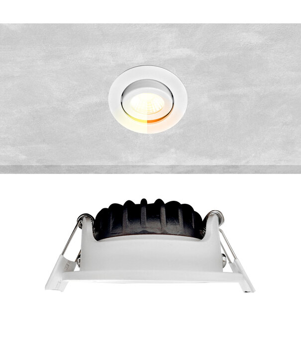 ED-10058 Led recessed spotlight small recessed depth IP54 dim to warm, round, white, 55mm