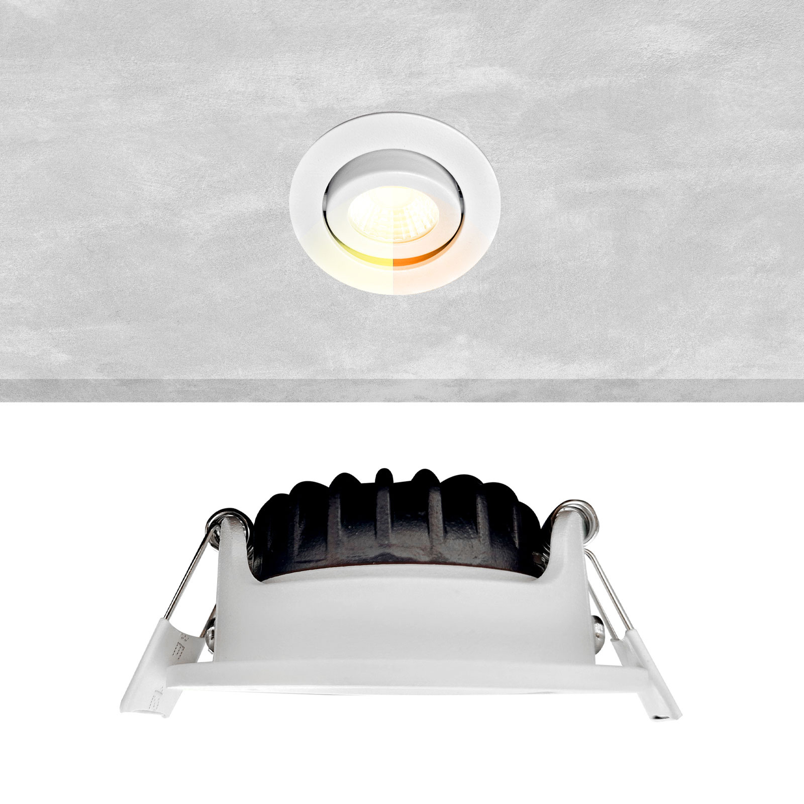 ED-10058 Led inbouwspot kleine inbouwdiepte IP54 dim to warm, rond, wit, 55mm