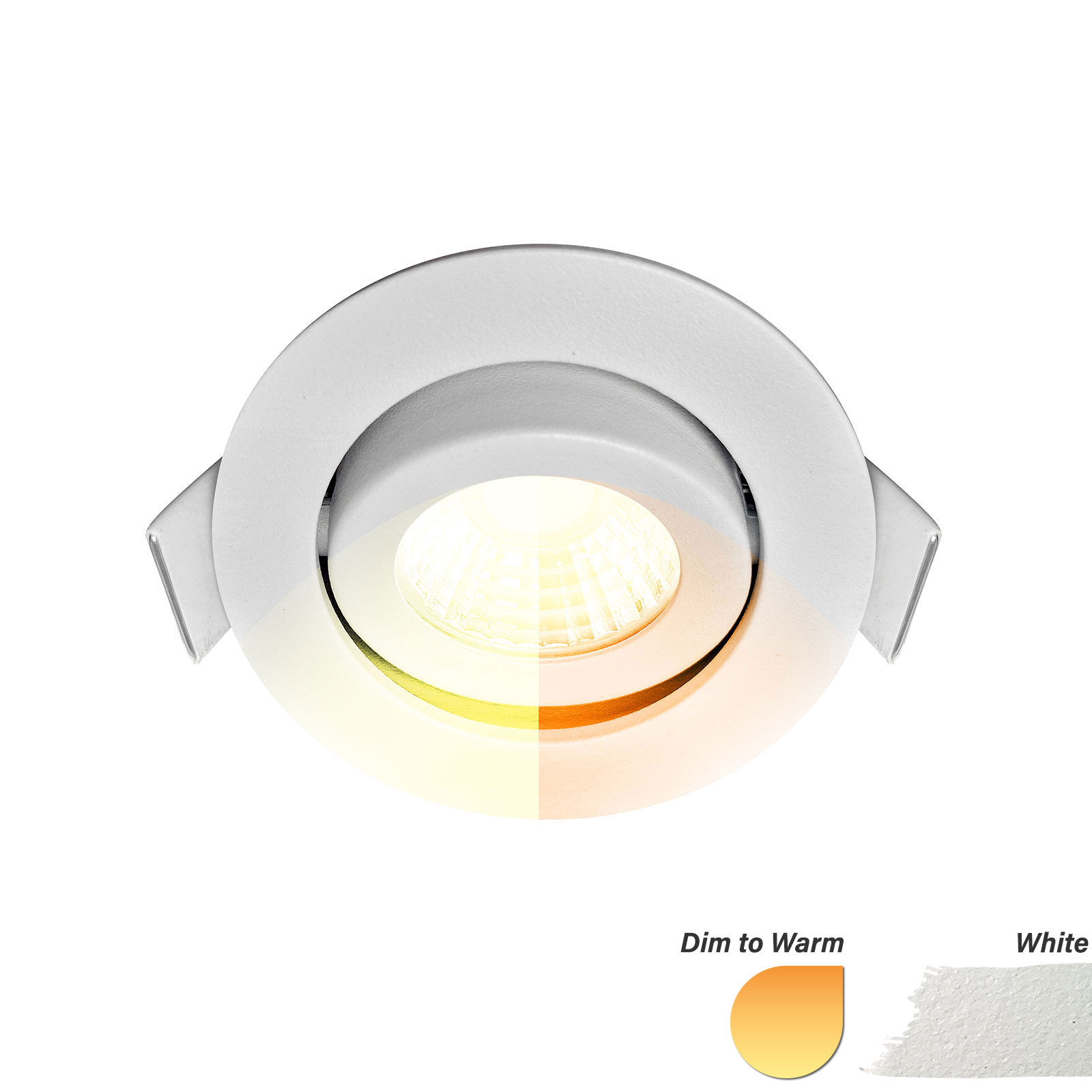 ED-10058 Led inbouwspot kleine inbouwdiepte IP54 dim to warm, rond, wit, 55mm