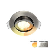 ED-10059 Led recessed spotlight small recessed depth IP54 dim to warm, round, brushed nickel, 55mm