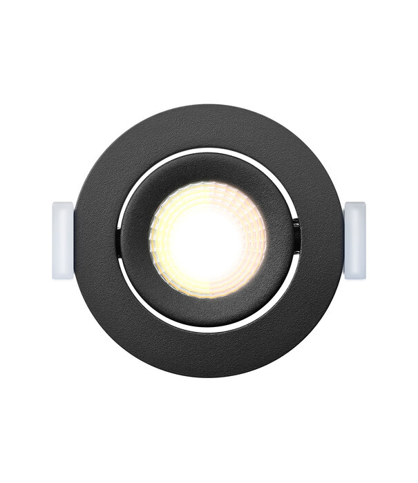 ED-10060 Led-Einbaustrahler kleine Einbautiefe IP54 gedimmt bis warm, rund, schwarz, 55mm