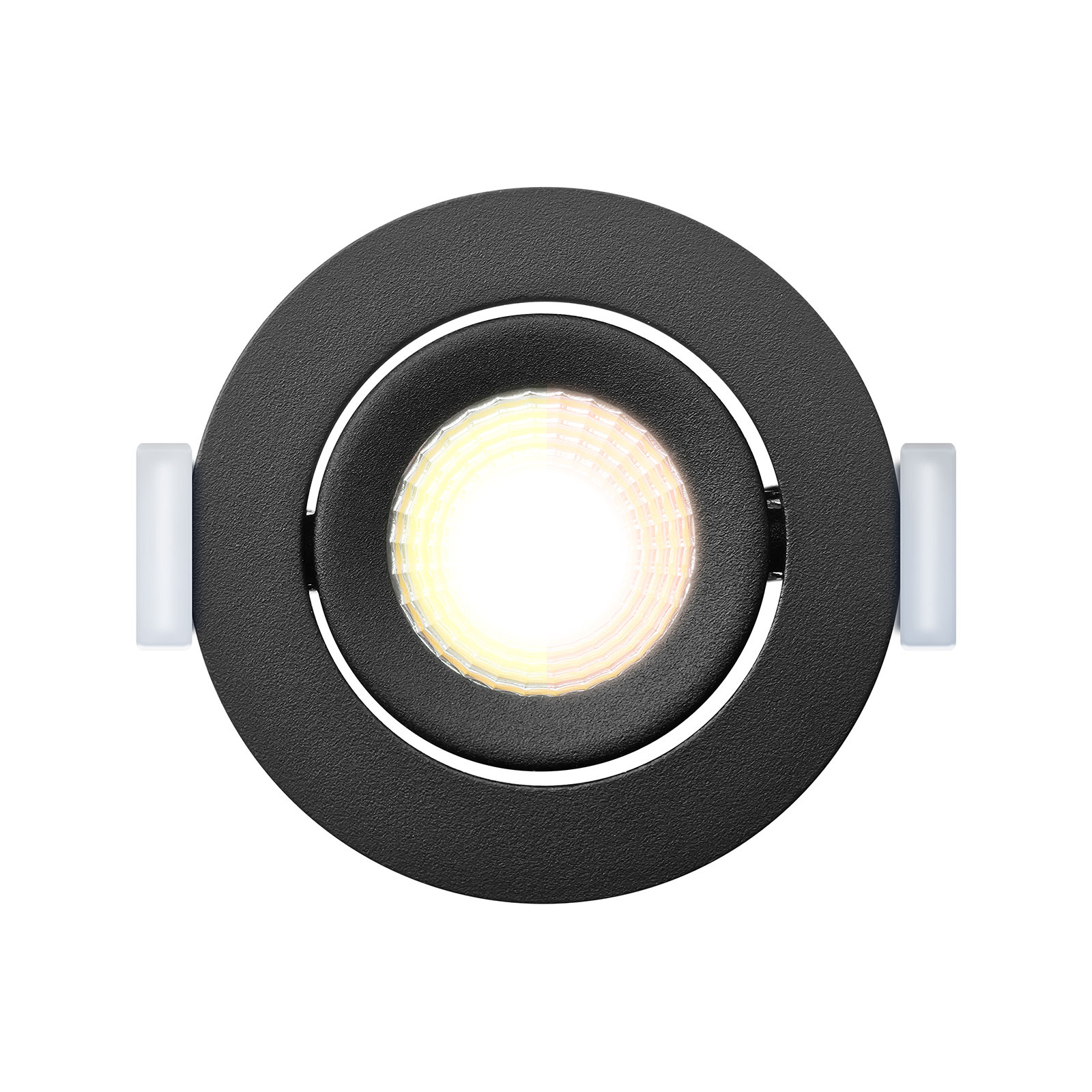 ED-10060 Led inbouwspot kleine inbouwdiepte IP54 dim to warm, rond, zwart, 55mm