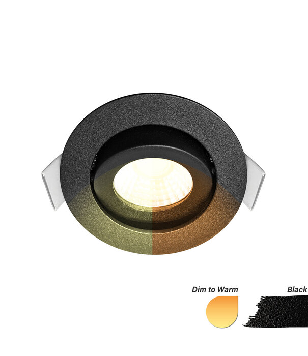 ED-10060 Spot à Led encastré petite profondeur IP54 dim to warm, rond, noir, 55mm
