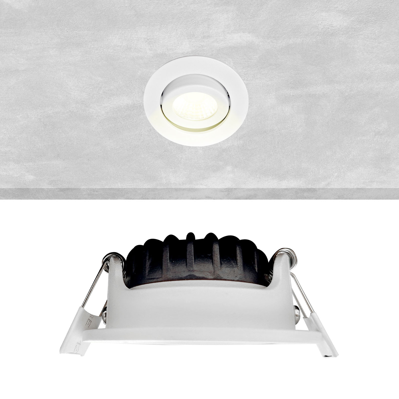 ED-10061 Led inbouwspot kleine inbouwdiepte IP54 warm wit, rond, wit, 55mm
