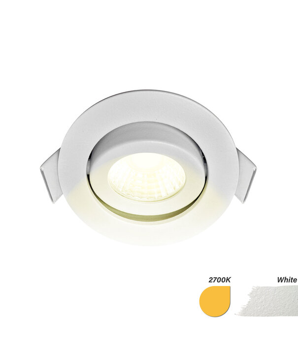 ED-10061 Spot encastré à diodes électroluminescentes petit encastrement IP54 blanc chaud, rond, blanc, 55mm