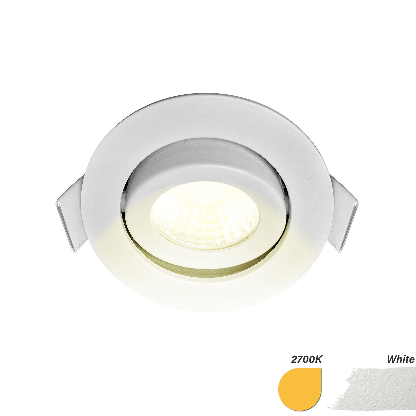 ED-10061 Led inbouwspot kleine inbouwdiepte IP54 warm wit, rond, wit, 55mm