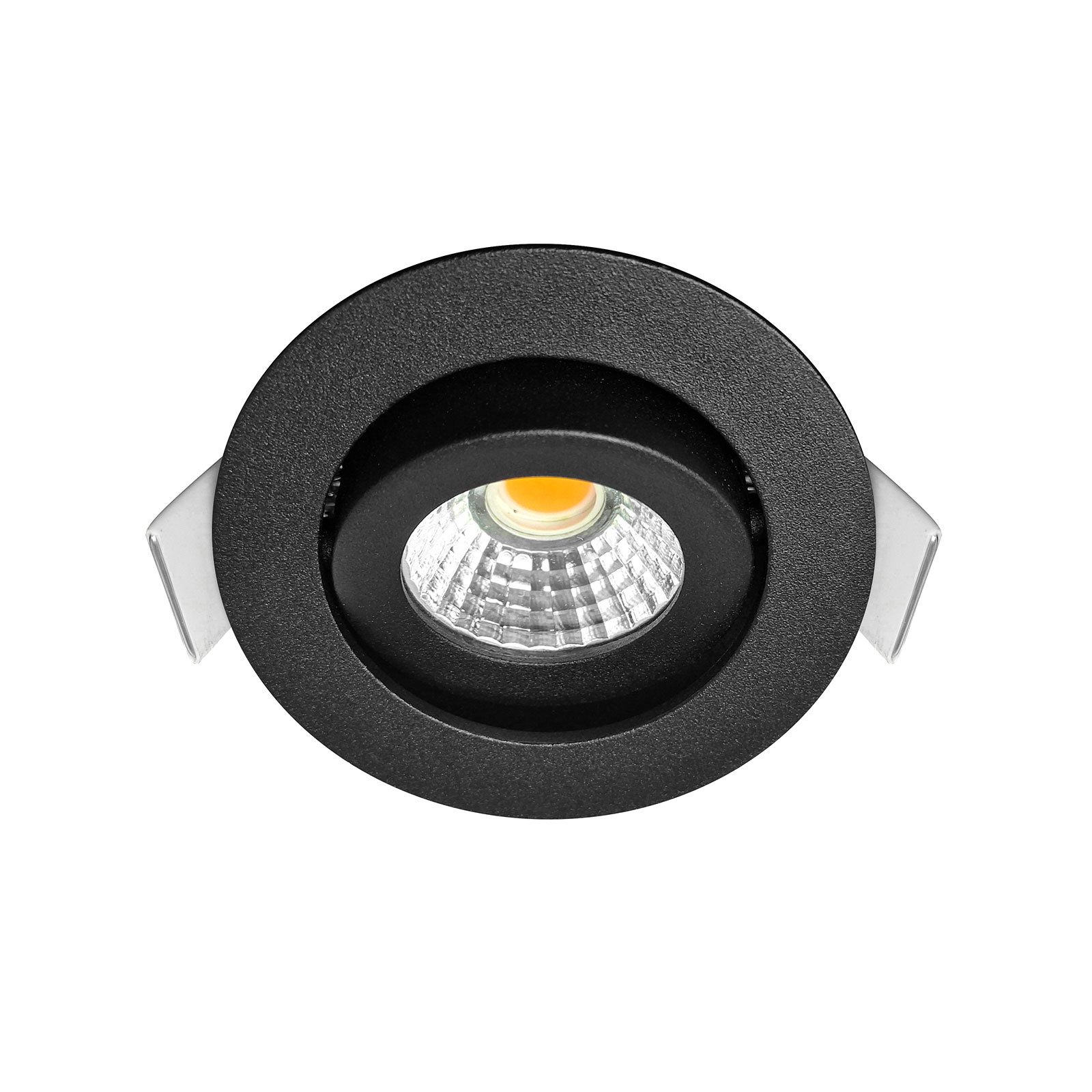 ED-10062 Spot encastré à diodes électroluminescentes IP54 blanc chaud, rond, noir, 55mm