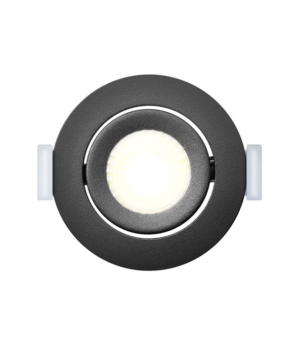 ED-10062 Led recessed spotlight small recessed depth IP54 warm white, round, black, 55mm