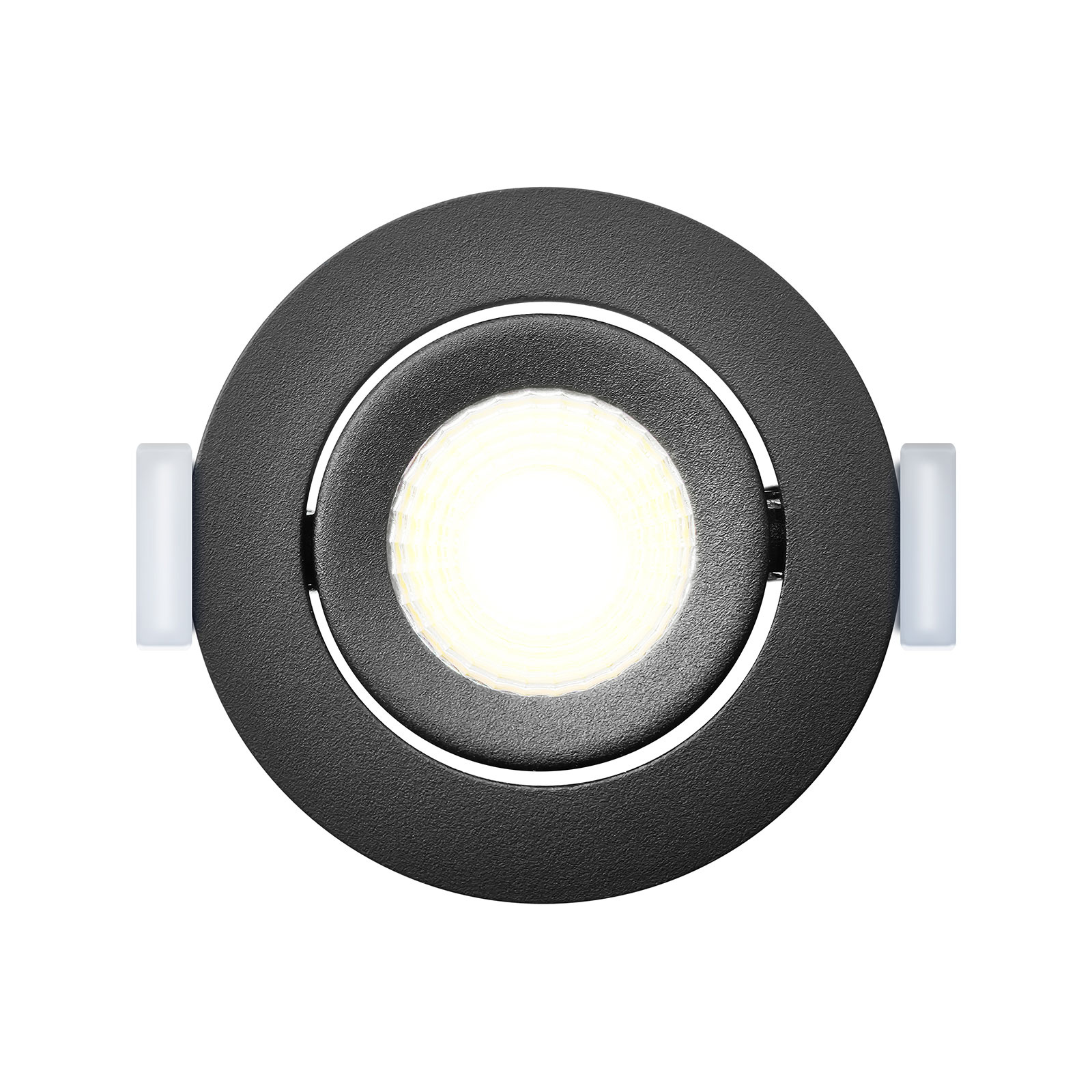 ED-10062 Spot encastré à diodes électroluminescentes IP54 blanc chaud, rond, noir, 55mm