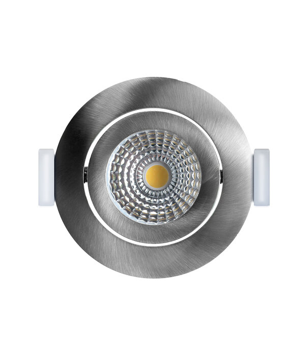 ED-10063 Spot encastré à diodes électroluminescentes IP54 blanc chaud, rond, nickel brossé, 55mm