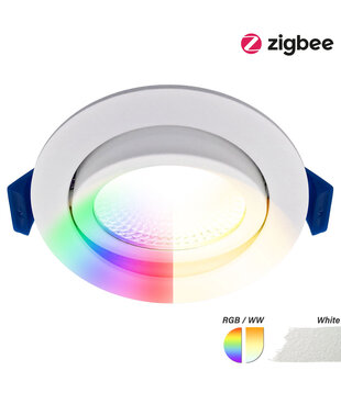 ED-10079 Zigbee dimmbarer LED-Einbaustrahler weiß, RGBWW, kleine Einbautiefe, IP54