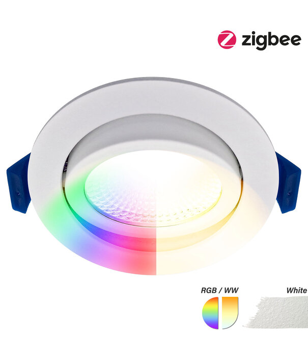 ED-10079 Spot encastré LED dimmable Zigbee blanc, RGBWW, faible profondeur d'encastrement, IP54