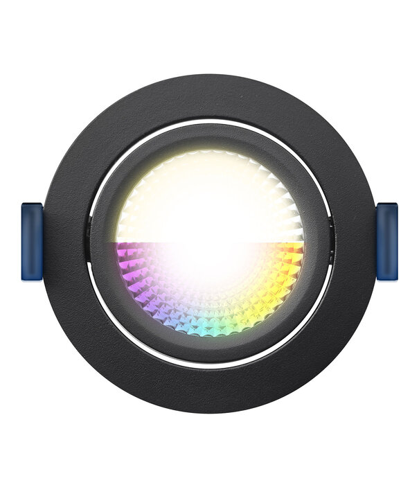 ED-10080 Spot encastré à LED gradable Zigbee noir, RGBWW, faible profondeur d'encastrement, IP54