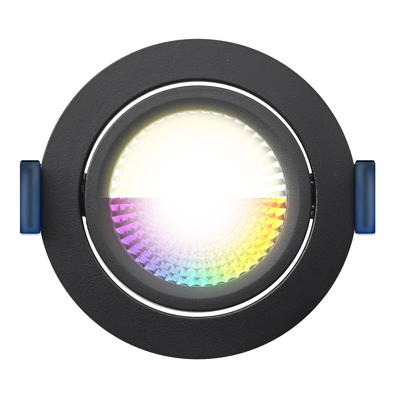 ED-10080 Zigbee led inbouwspot kleine inbouwdiepte IP54 RGBWW, rond, zwart, 75mm