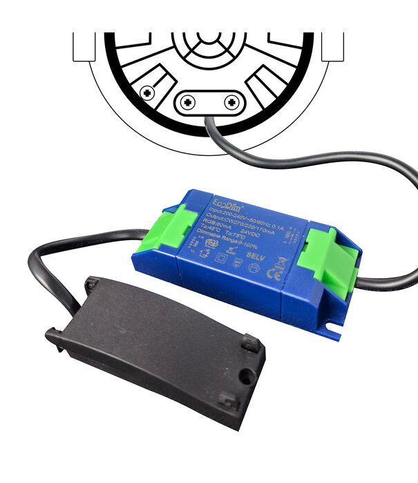 ED-10080 Zigbee dimmbarer LED-Einbaustrahler schwarz, RGBWW, kleine Einbautiefe, IP54