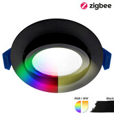 ED-10080 Zigbee dimmbarer LED-Einbaustrahler schwarz, RGBWW, kleine Einbautiefe, IP54