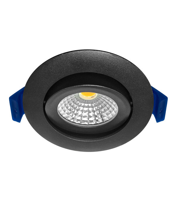 ED-10082 Spot à Led encastré petite profondeur IP65, CCT 2700K/3000K/4000K rond, noir, 68mm