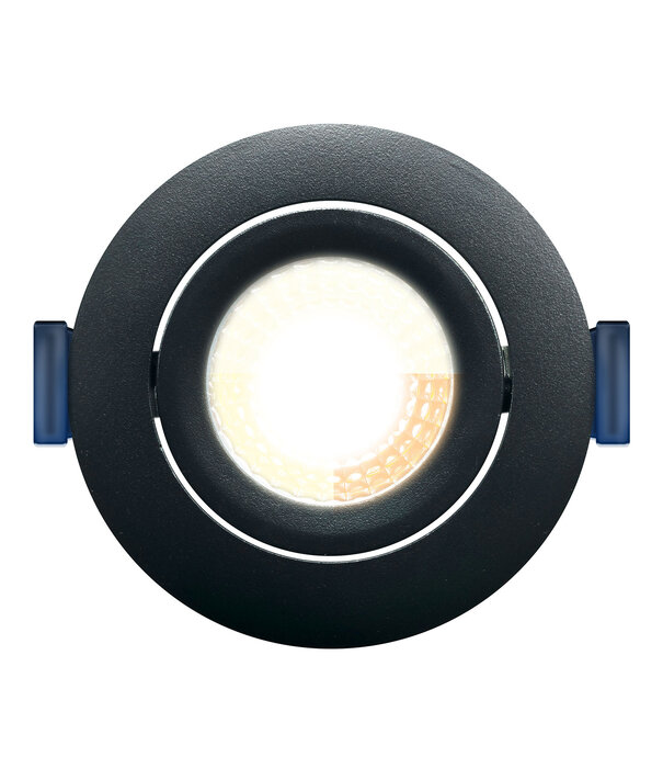 ED-10082 Led recessed spotlight small recessed depth IP65, CCT 2700K/3000K/4000K round, black, 68mm