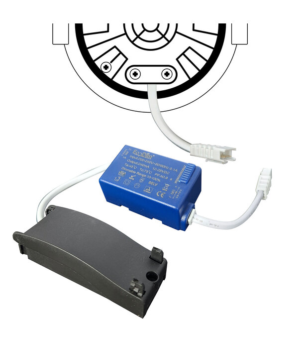 ED-10082 Led inbouwspot kleine inbouwdiepte IP65, CCT 2700K/3000K/4000K rond, zwart, 68mm